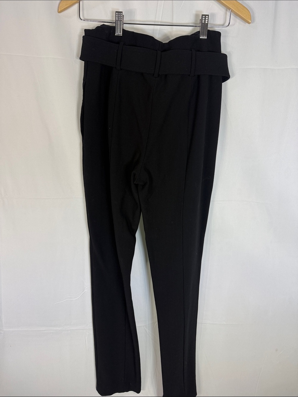 heory Black High-Rise Belted Wool Blend Trousers Size 6 - Picture 6 of 8